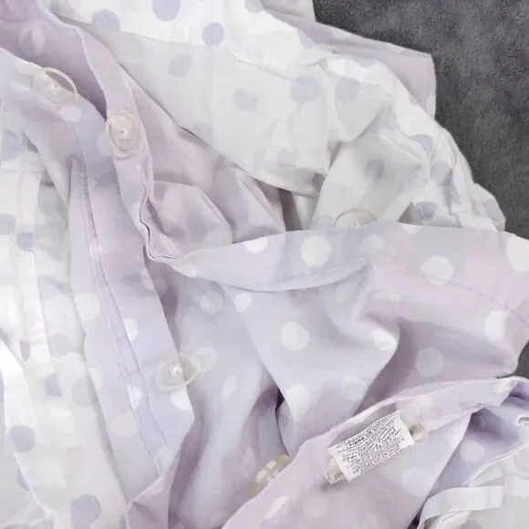 Pottery Barn Kids Twin Duvet Cover Polka Dot Lavender White Reversible PBK Girls - Picture 3 of 4